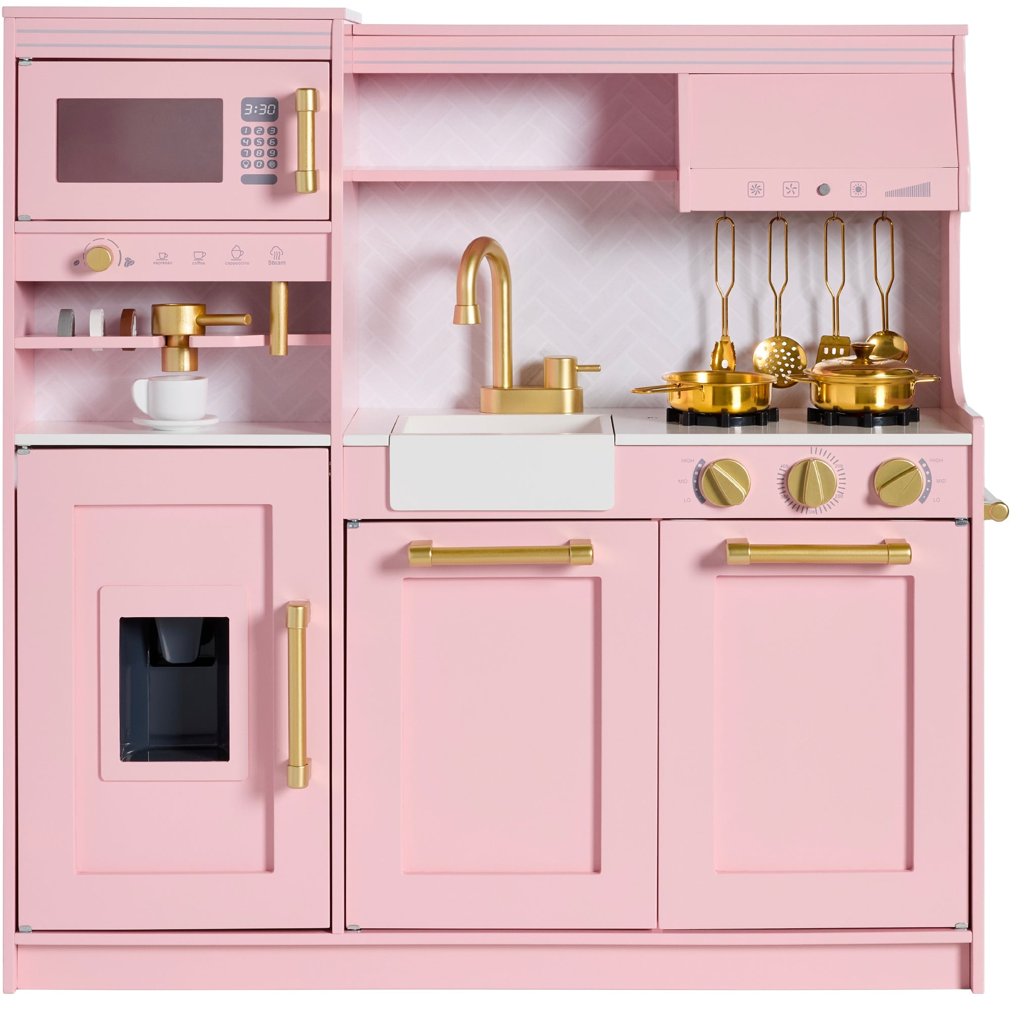 Pretend Play Kitchen with Espresso Machine - Pink