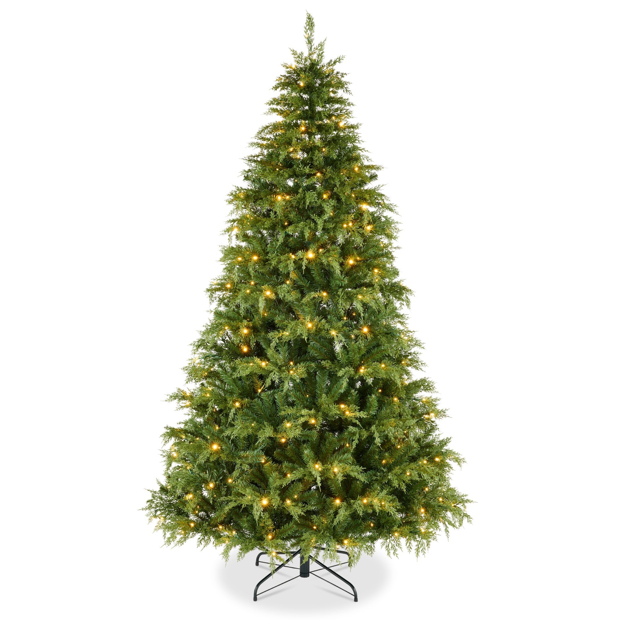 Pre-Lit Cedar Cypress Christmas Tree w/ Twinkling Lights - 9ft
