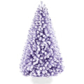 Snow Flocked Colorful Artificial Pine Christmas Tree w/ Foldable Metal Base - Lavender