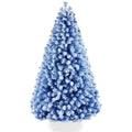 Snow Flocked Colorful Artificial Pine Christmas Tree w/ Foldable Metal Base - Baby Blue
