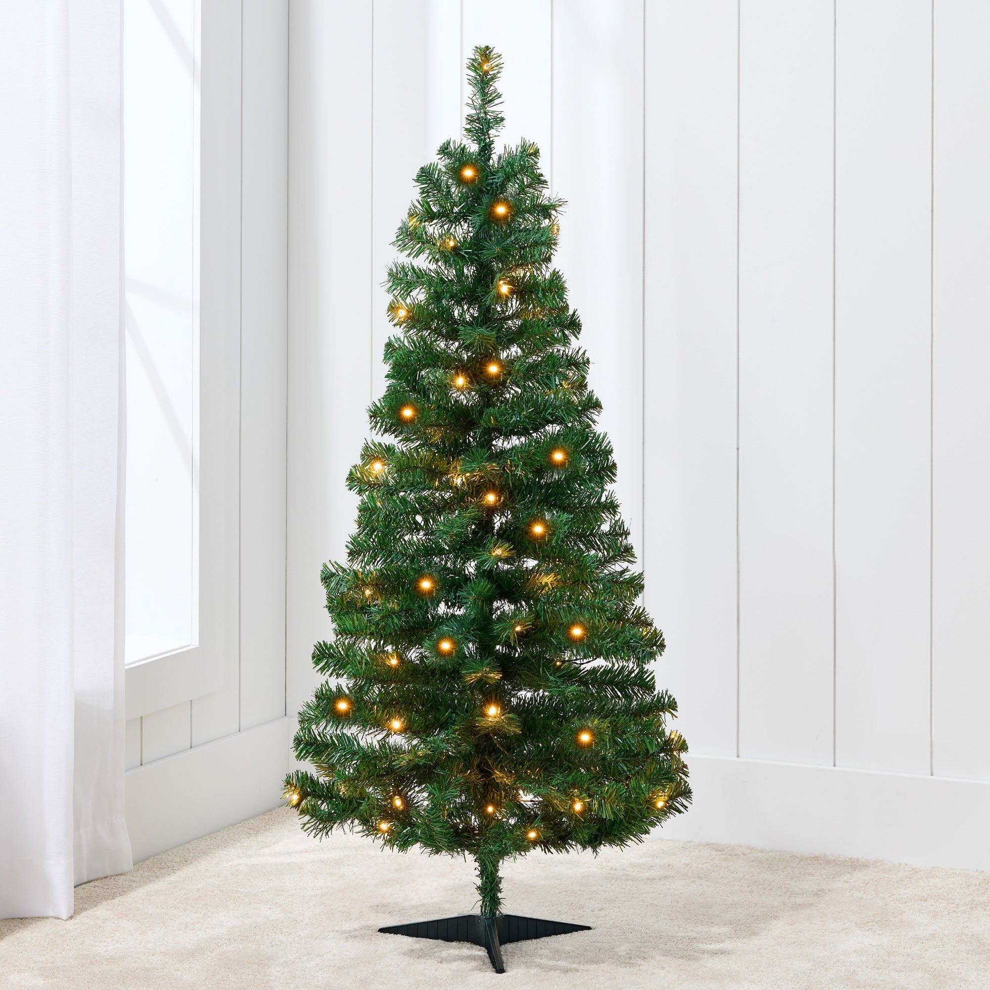 Pre-lit Colorful Mini Spruce Christmas Tree w/ LED Lights - 4ft - Green Spruce