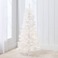 Pre-lit Colorful Mini Spruce Christmas Tree w/ LED Lights - 4ft - White Tinsel