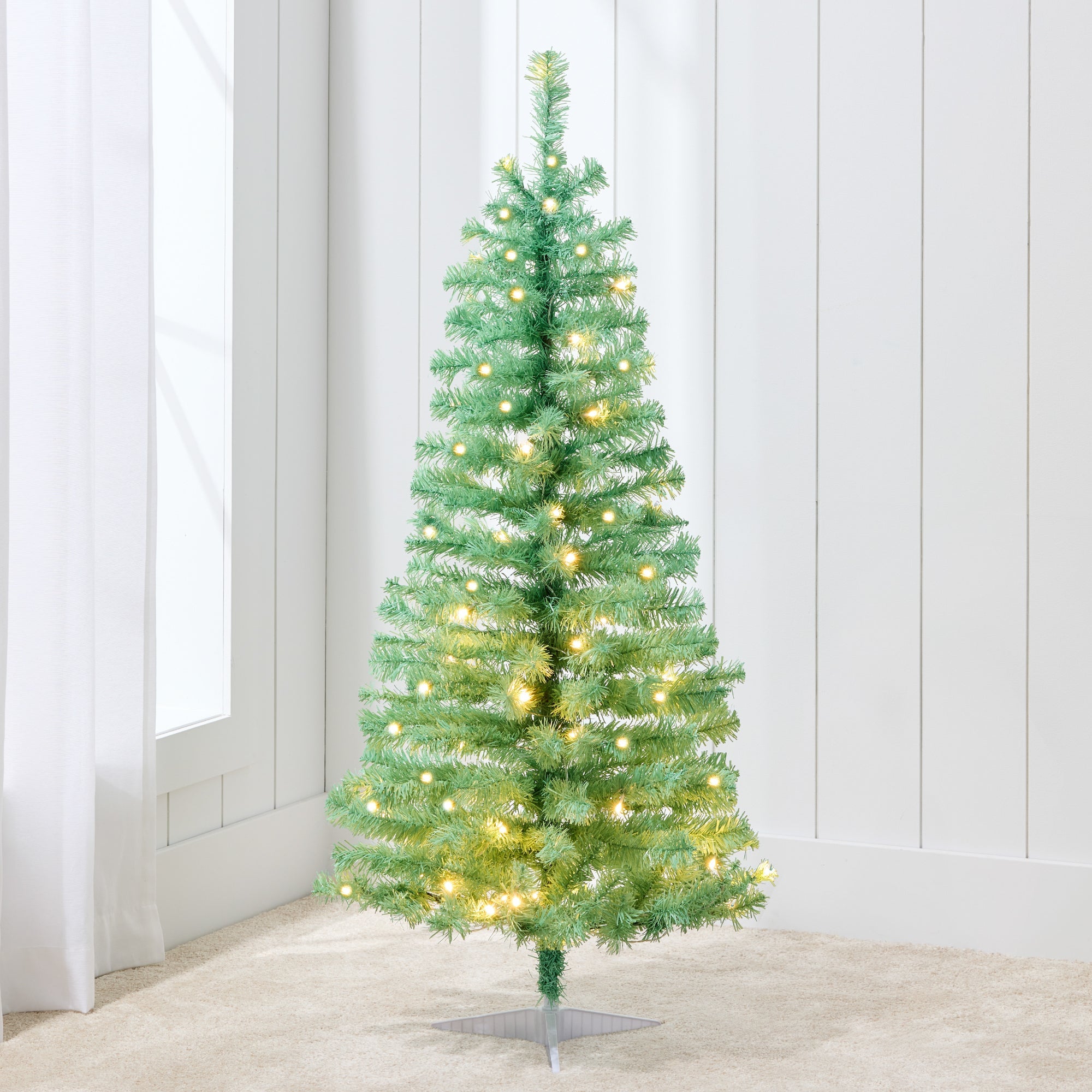 Pre-lit Colorful Mini Spruce Christmas Tree w/ LED Lights - 4ft - Sage Green