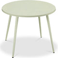 Round Mid-Century Modern 35.5in Dining Table, Dinette for Home or Kitchen w/Wood Finish Steel Legs - Sage