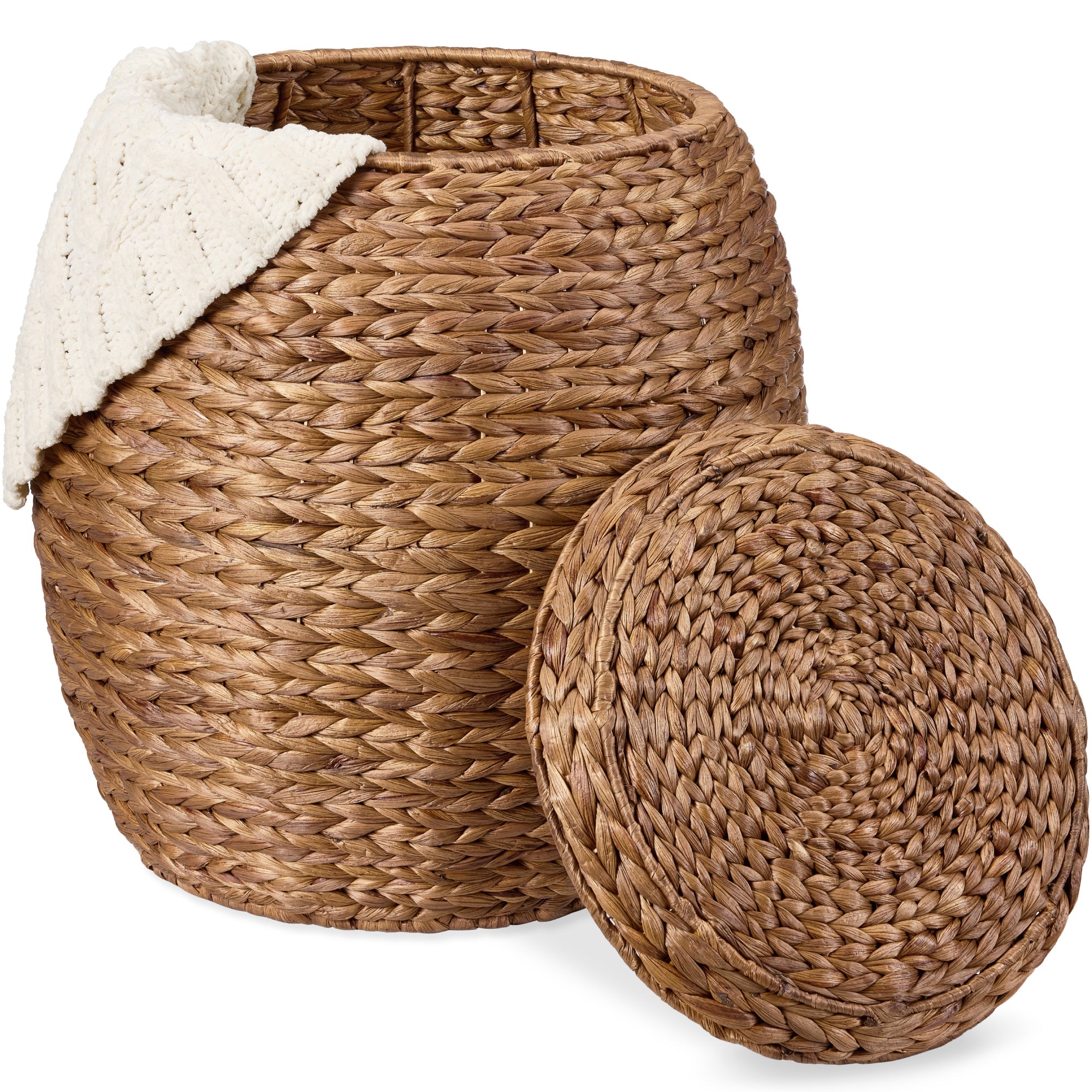 Multipurpose Hyacinth Storage Tote Basket - Chestnut