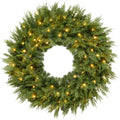 Pre-Lit Cedar Cypress Christmas Realistic Wreath w/ Twinkling LEDs - 60in