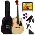 41in Acoustic Guitar Starter Kit w/ Digital Tuner, Padded Case, Picks, Strap - Natural