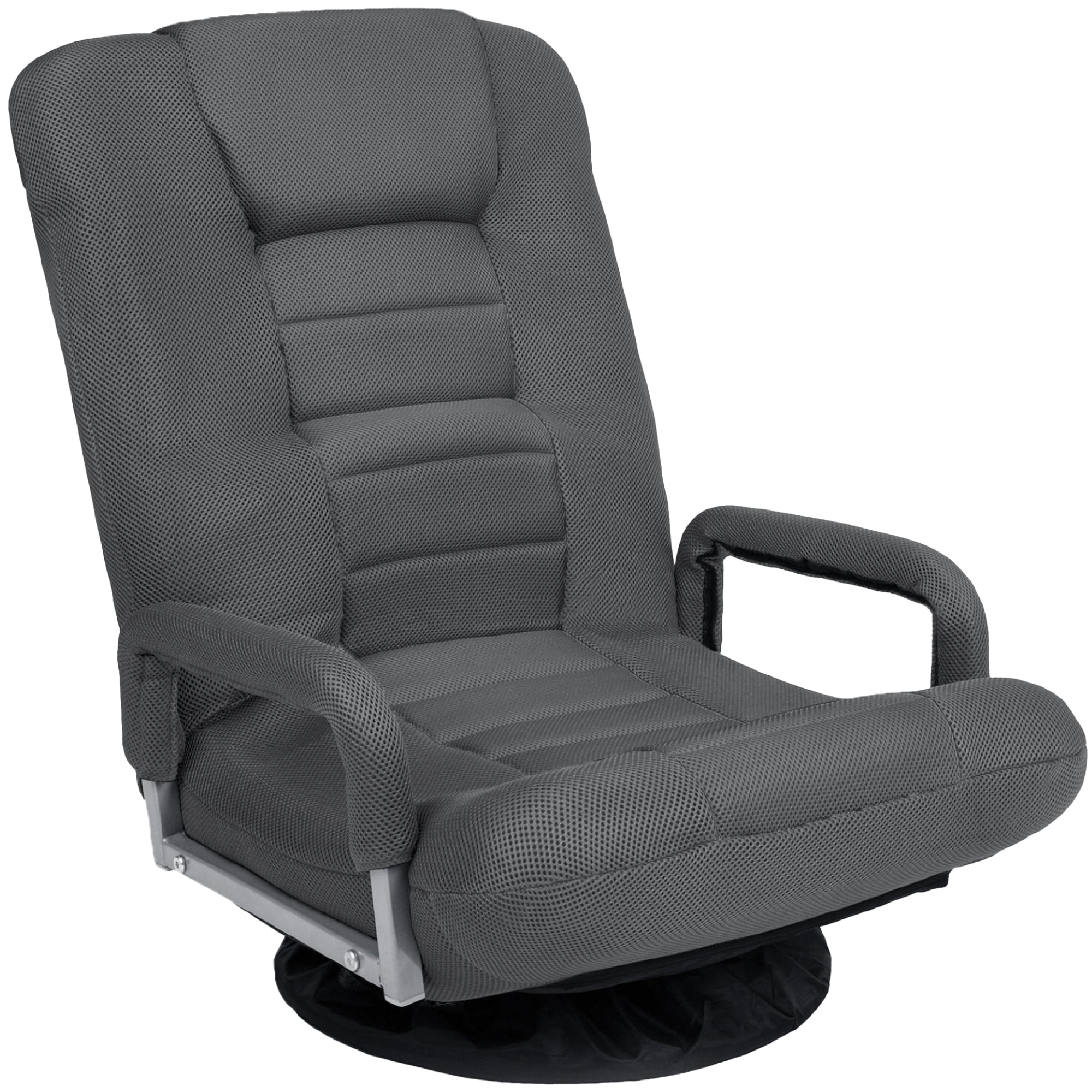 Gaming Floor Chair w/ 360-Degree Swivel, Armrest, Adjustable Backrest - Dark Gray