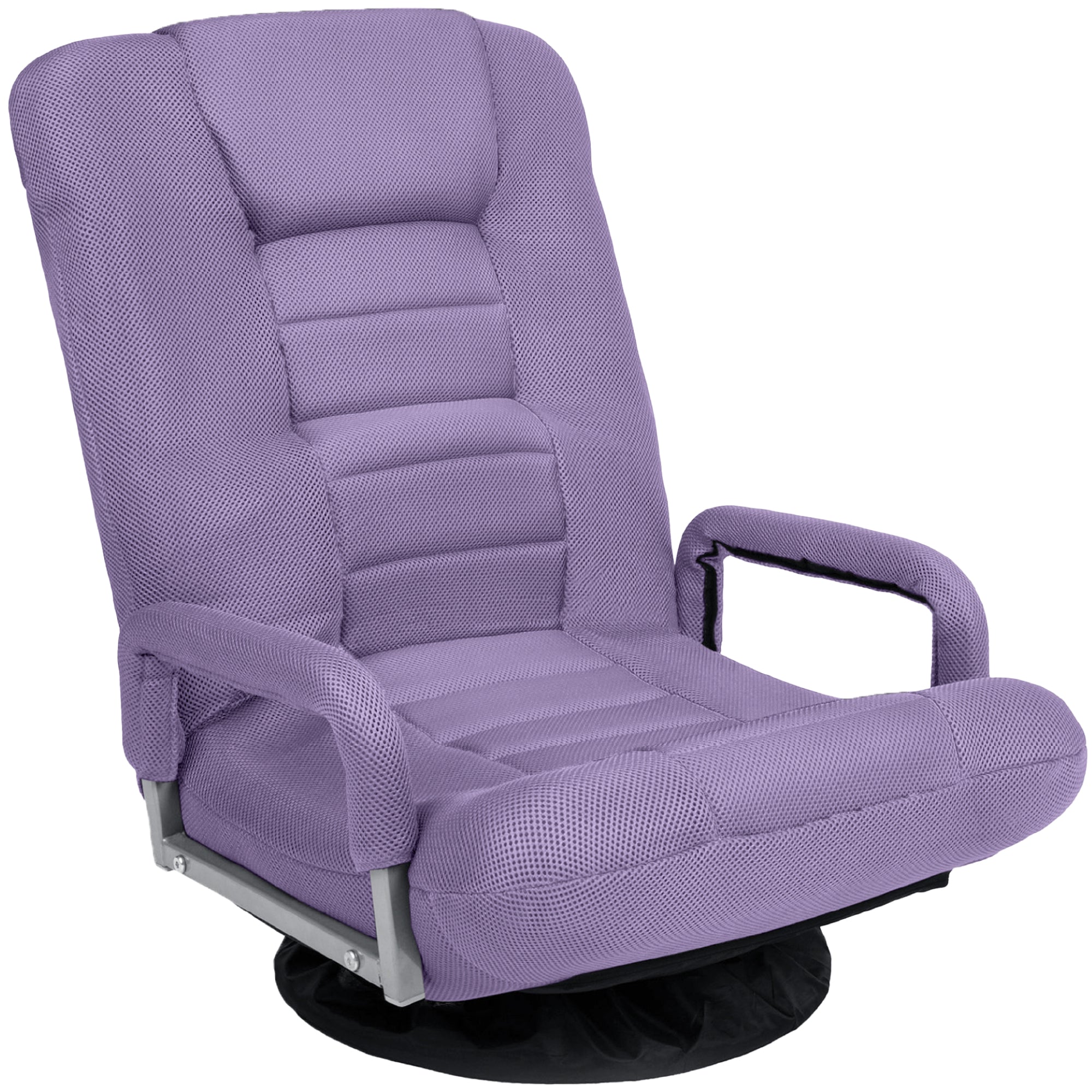 Gaming Floor Chair w/ 360-Degree Swivel, Armrest, Adjustable Backrest - Light Purple