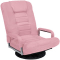 Gaming Floor Chair w/ 360-Degree Swivel, Armrest, Adjustable Backrest - Pink