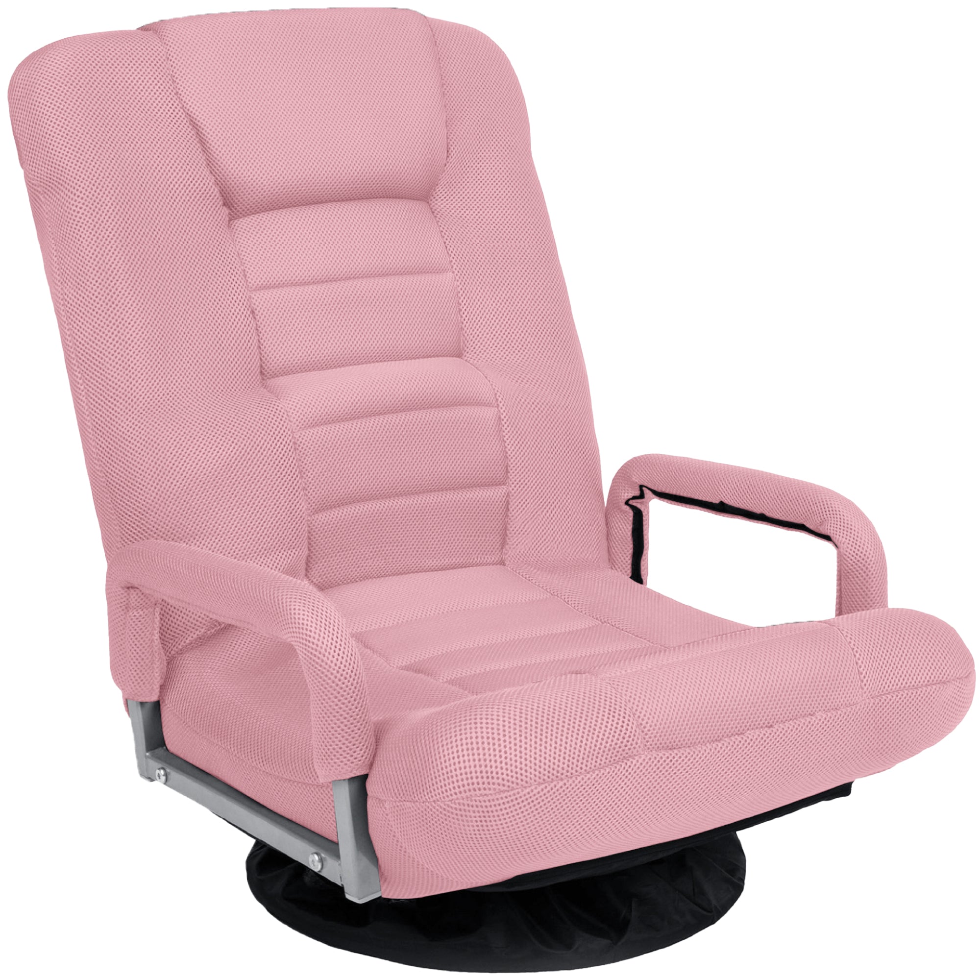 Gaming Floor Chair w/ 360-Degree Swivel, Armrest, Adjustable Backrest - Pink