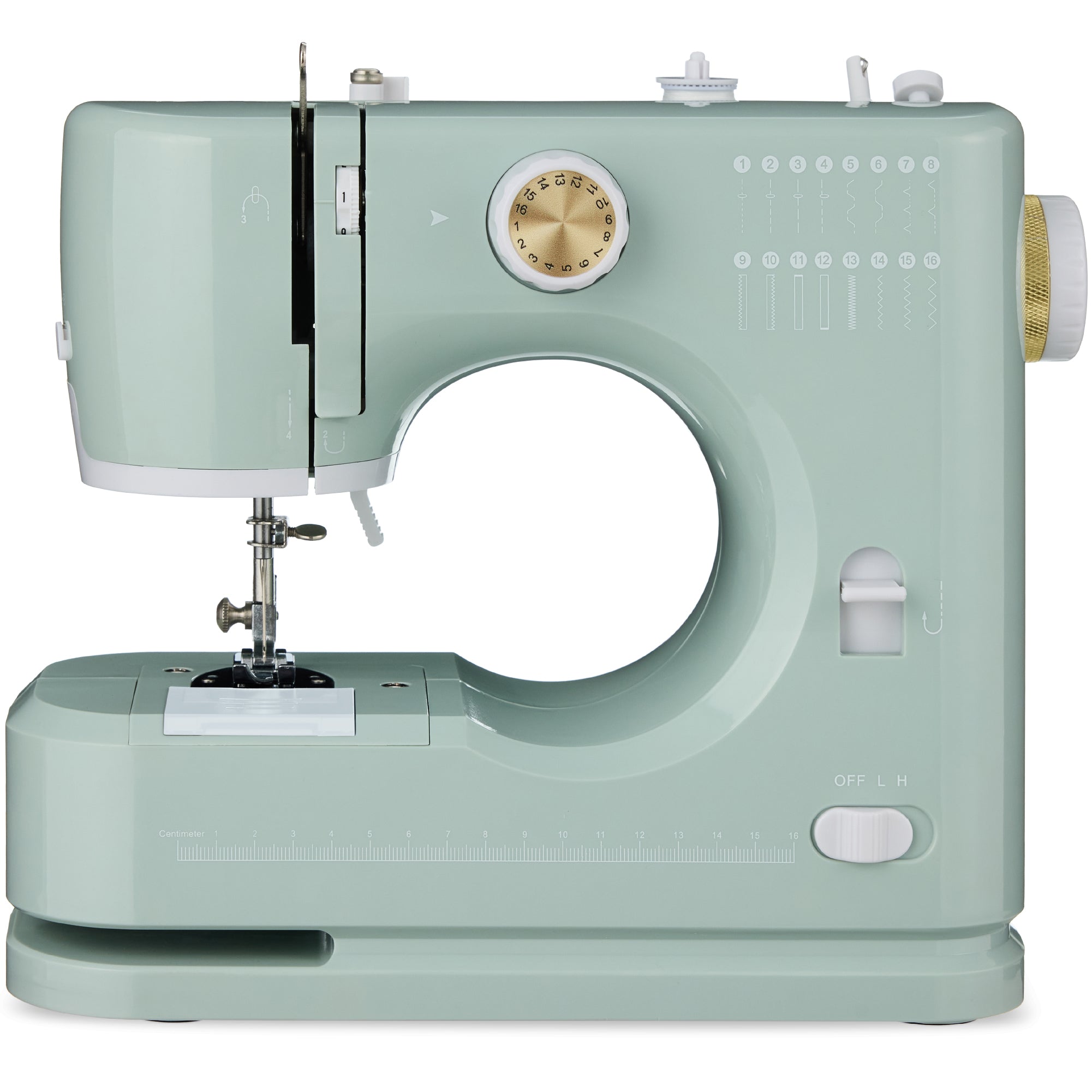 55-Piece Sewing Machine Kit for Beginners w/ 16 Stitch Patterns - Sage/Gold