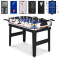 10-in-1 Combo Game Table Set w/ Pool, Foosball, Ping Pong, Chess - 2x4ft - Blue / White Arcade