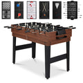 10-in-1 Combo Game Table Set w/ Pool, Foosball, Ping Pong, Chess - 2x4ft - Black / Walnut