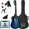 Beginner Acoustic Guitar Set w/ Case, Strap, Extra Strings - 38in - Walmart Blue