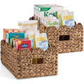 16x12 Scalloped Shelf Basket, Pantry Bins, 2 Pack - Chestnut