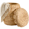 Scalloped Hyacinth Storage Tote Basket - Natural