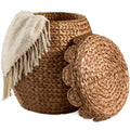 Scalloped Hyacinth Storage Tote Basket - Chestnut