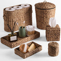 6-Piece Water Hyacinth Bathroom Set - Chestnut