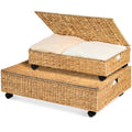 2 PC Water Hyacinth Nesting Underbed Storage Baskets - Natural