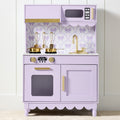 Pretend Play Cottage Kitchen Wooden Toy Set for Kids w/ 5 Accessories - Lavender