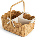 Diaper Caddy Organizer for Baby w/ Removable Divider & Handles - Natural