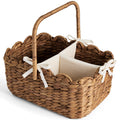 Diaper Caddy Organizer for Baby w/ Removable Divider & Handles - Chestnut