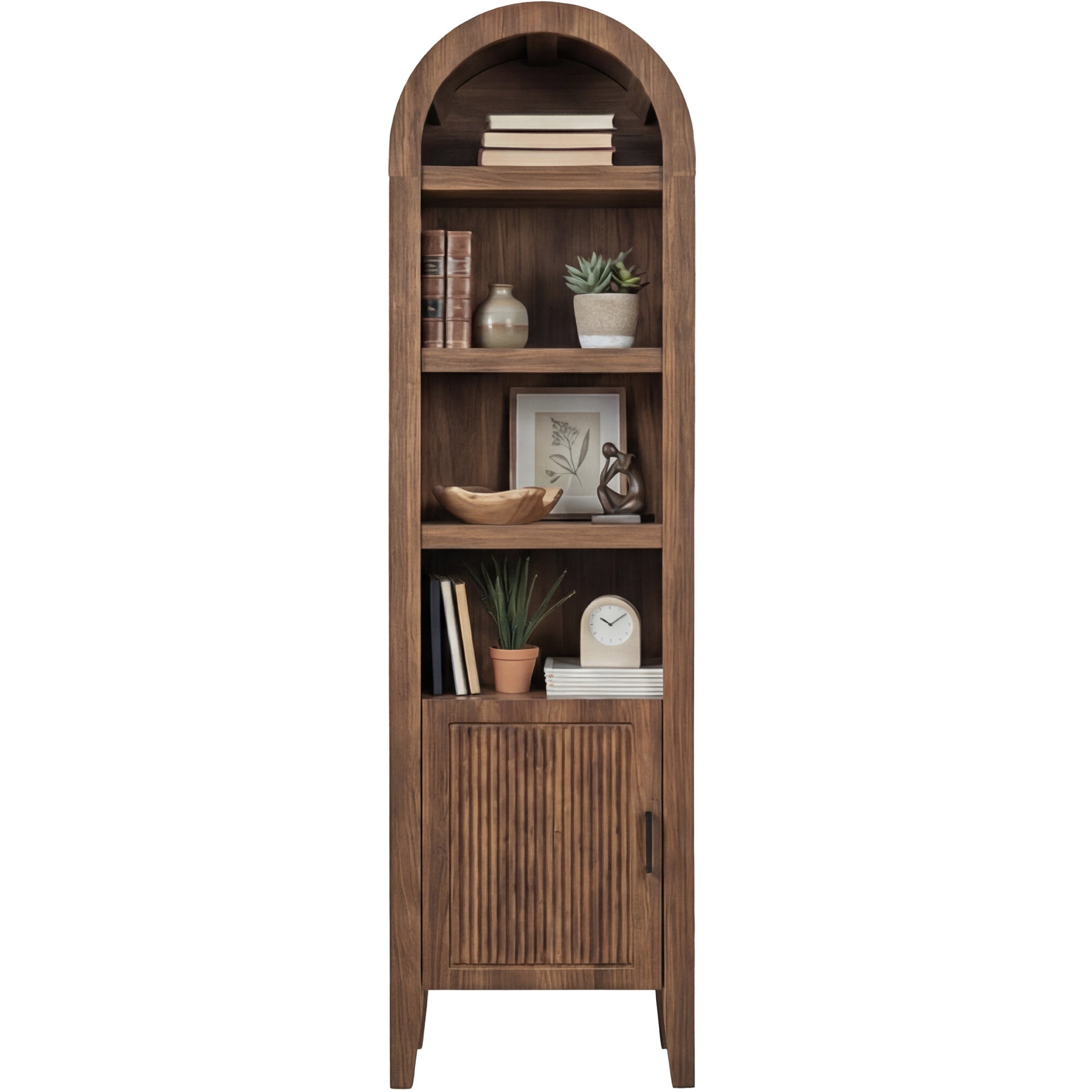 72" Tall Narrow Storage Cabinet w/ Adjustable Shelves - Walnut