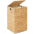 Small Laundry Hamper W/ Lid, Handwoven Laundry Basket, W/ Liner & Handles