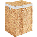 Handwoven Laundry Hamper Basket w/ Lid, Removable Liner & Built-in Handles - Natural