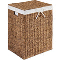 Handwoven Laundry Hamper Basket w/ Lid, Removable Liner & Built-in Handles - Chestnut
