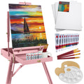 Portable Wooden French Easel w/ 32pc Beginners Kit - Pink