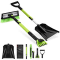 4 in 1 Snow Brush with Shovel, Ice Scraper & Squeegee w/Storage Bag - Lime