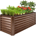 Outdoor Metal Raised Garden Bed for Vegetables, Flowers, Herbs - 8x2x2ft - Dark Brown