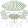 Kids Outdoor Table and Chair Set with Umbrella, Foldable Toddler Set