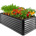 Outdoor Metal Raised Garden Bed for Vegetables, Flowers, Herbs - 6x3x2ft - Dark Gray