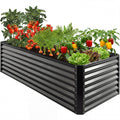 Outdoor Metal Raised Garden Bed for Vegetables, Flowers, Herbs - 8x4x2ft - Dark Gray