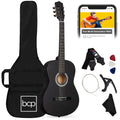 Beginner Acoustic Guitar Set w/ Case, Strap, Extra Strings - 38in - Black