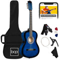 Beginner Acoustic Guitar Set w/ Case, Strap, Extra Strings - 38in - Blueburst