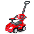 3-in-1 Kids Push Car w/ Handle and Horn - Red
