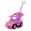 3-in-1 Kids Push Car w/ Handle and Horn - Pink