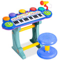 37-Key Kids Electric Keyboard w/ Microphone, Stool - Blue