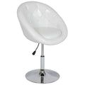 Adjustable Tufted Round Swivel Accent Chair - White