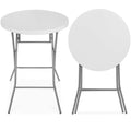 Bar Height Folding Table Indoor Outdoor Accessory w/ Thick Table Top - 32in - White