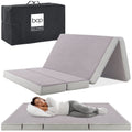 Folding Portable Gray Mattress Topper w/ Plush Foam - 4in - Twin