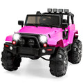 Jumbo 12V Kids Electric Ride On Car with Parent Remote, Seat Harness - Pink