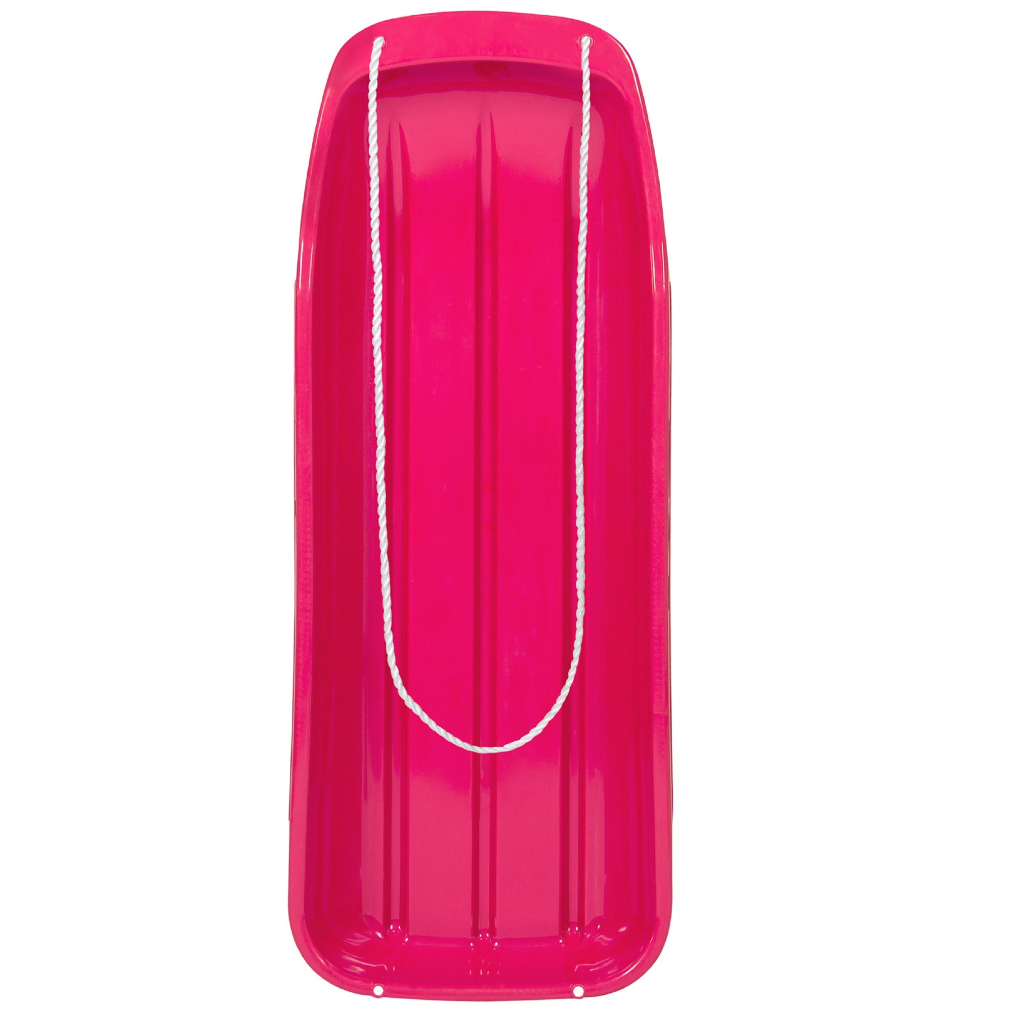 48in Kids Toboggan Snow Sled Board w/ Pull Rope, Curved Edges - Pink
