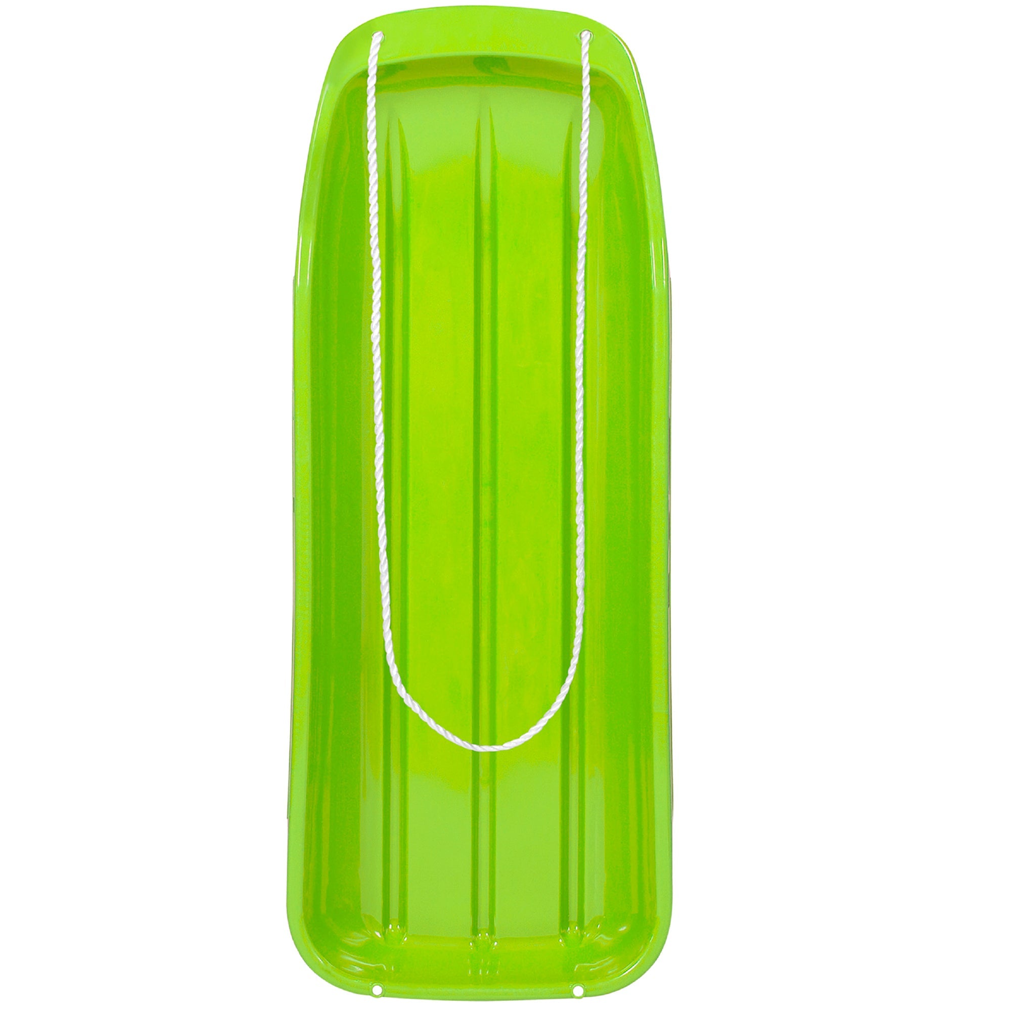48in Kids Toboggan Snow Sled Board w/ Pull Rope, Curved Edges - Light Green