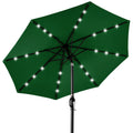 Solar LED Lighted Patio Umbrella w/ Tilt Adjustment, UV-Resistant - 10ft - Green