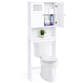 Double Door Over-the-Toilet Bathroom Storage Cabinet - White
